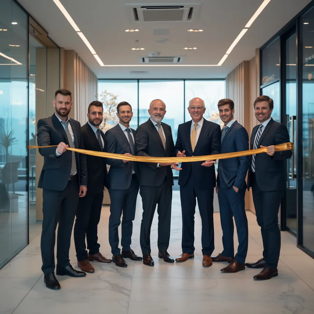 Fundadores de FinConsult en la inauguración de la primera oficina